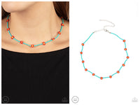 Colorfully Flower Child - Blue Choker