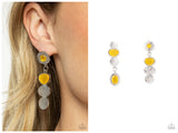 Asymmetrical Appeal - Yellow Post Earring