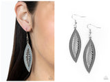 Leather Lagoon - Silver Earring