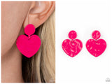 Just a Little Crush - Pink Post Earring