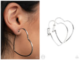 Harmonious Hearts - Silver Clip-on Earring