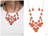 Mediterranean Mystery - Orange Necklace