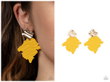 Crimped Couture - Yellow Post Earring