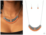 Abundantly Aztec - Orange Necklace