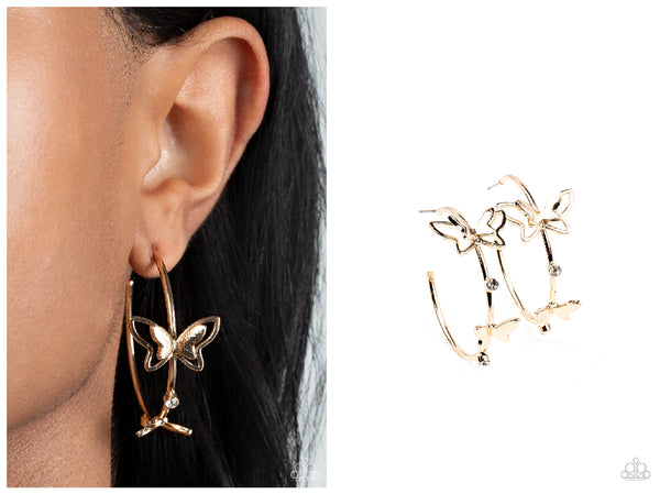 Full Out Flutter - Gold Hoop Earring