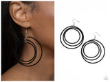 Colorfully Circulating - Black Earring
