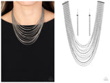 Cascading Chains - Silver Necklace