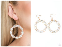 Ring Around The Rhinestones - Gold Earring