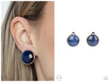 Cool Pools - Blue Clip-on Earring