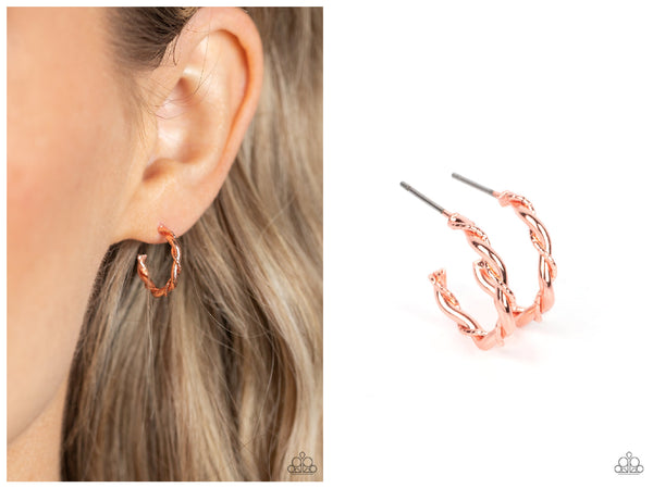 Irresistibly Intertwined - Copper Hoop Earring