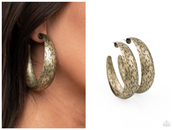 Sahara Sandstorm - Brass Hoop Earring