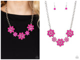 Flamboyantly Flowering - Pink Necklace
