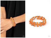 Colorfully Coiled - Orange Bracelet