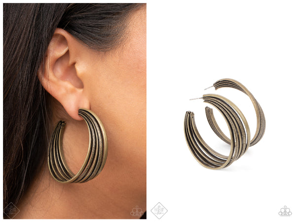 In Sync - Brass - Hoop Earring