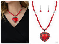 A Heart Of Stone - Red Necklace