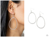 OVAL-ruled! - White Earring