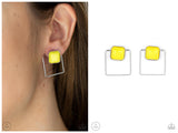 FLAIR and Square - Yellow Post Earring