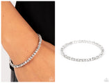 Rhinestone Spell - White Bracelet