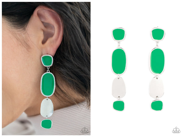 All Out Allure - Green Post Earring