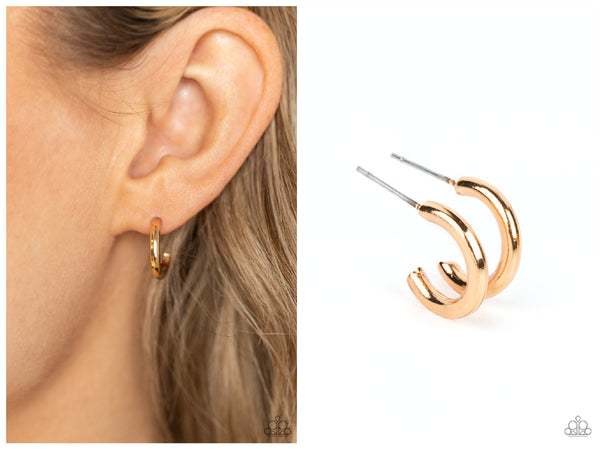 Small-Scale Shimmer - Gold Hoop Earring