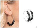 Bubble-Bursting Bling - Black Hoop Earring