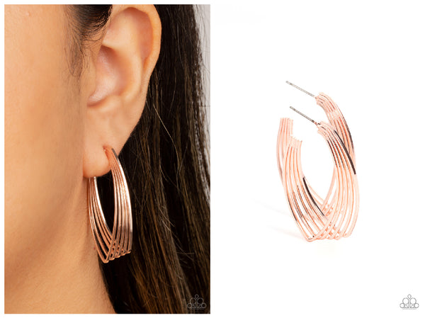 Industrial Illusion - Rose Gold Hoop Earring