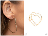 Harmonious Hearts - Gold Clip-on Earring