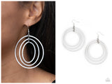 Colorfully Circulating - White Earring