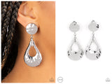 Metallic Magic - Silver Clip-on Earring