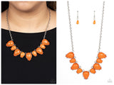 Pampered Poolside - Orange Necklace