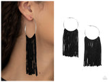 Flauntable Fringe - Black Hoop Earring