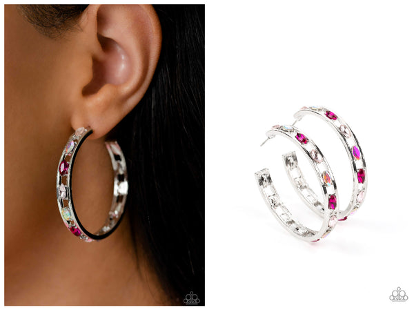 The Gem Fairy - Pink Hoop Earring