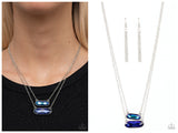 Double Bubble Burst - Blue Necklace