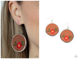 Prairie Patchwork - Red Earring