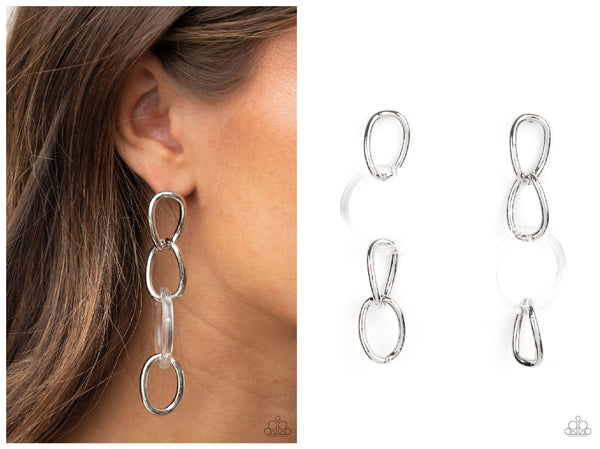 Talk In Circles - White Post Earring