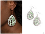 Cats Eye Class - Green Earring
