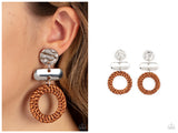 Woven Whimsicality - Brown Post Earring