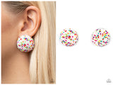 Kaleidoscope Sky - White Post Earring