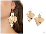 Deceivingly Deco - Gold Earring