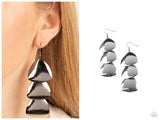 Modishly Metallic - Black Earring