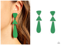 Retro Redux - Green Post Earring