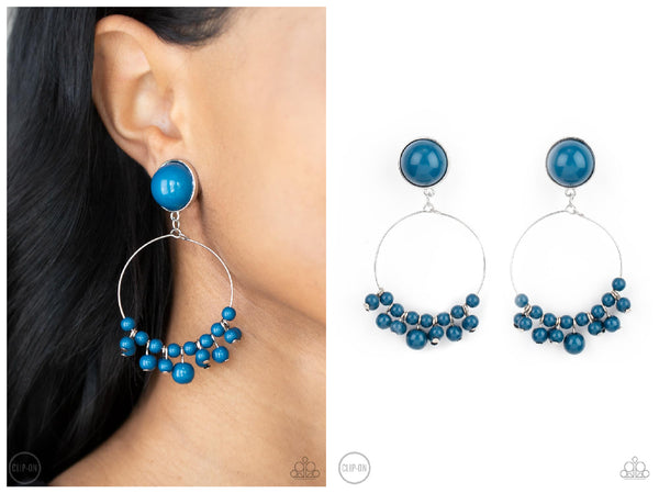 Cabaret Charm - Blue Clip-on Earring