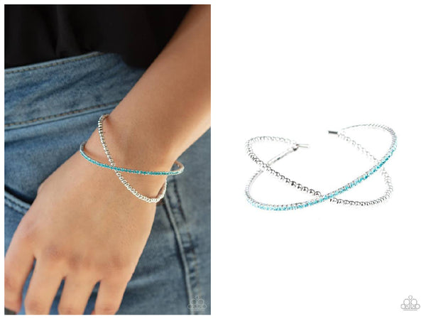 Chicly Crisscrossed - Blue Bracelet