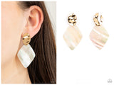 Alluringly Lustrous - Gold Post Earring