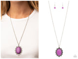 Daisy Dotted Deserts - Purple Necklace