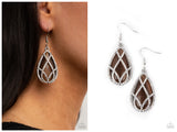 Crawling With Couture - Brown Earring