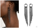 Divinely Dipping - Black Post Earring