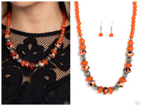 Warped Whimsicality - Orange Necklace