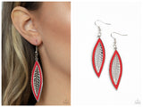 Leather Lagoon - Red Earrings