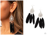 Pretty in PLUMES - Black Earring